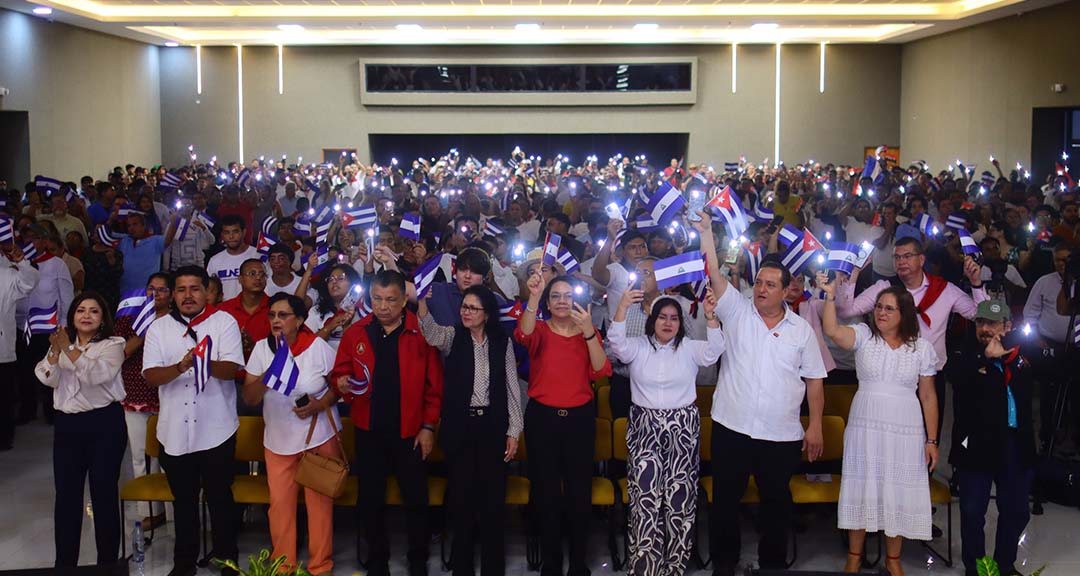 Militancia sandinista celebra el 95. ° aniversario del natalicio del General Raúl Castro Ruz