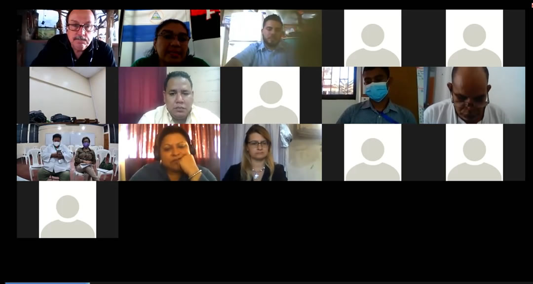 Algunos de los participantes por medio de la plataforma Zoom.