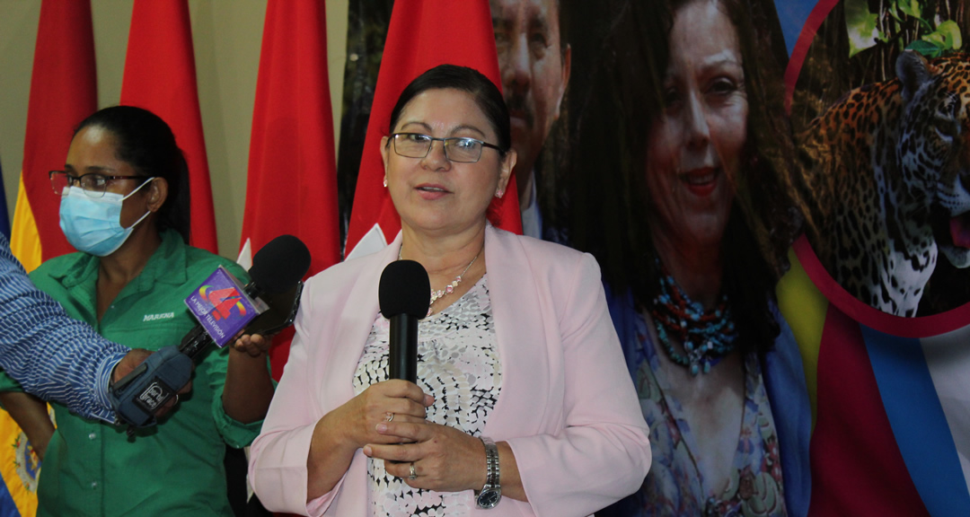 La maestra Ramona Rodríguez, Rectora de la UNAN-Managua y Presidenta del Consejo Nacional de Universidades (CNU).