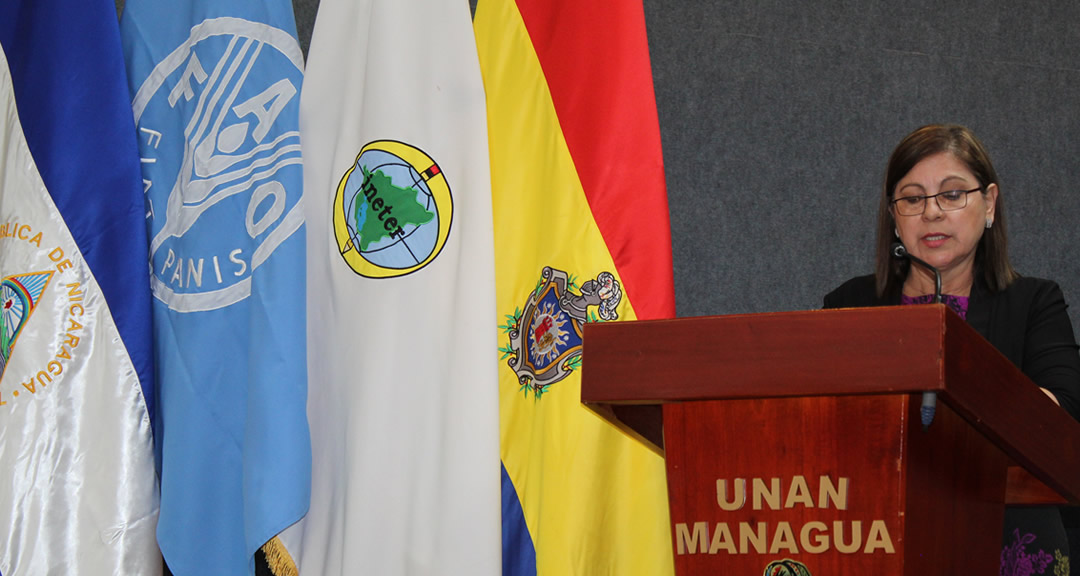 Palabras inaugurales a cargo de la Rectora de la UNAN-Managua, MSc. Ramona Rodríguez Pérez.