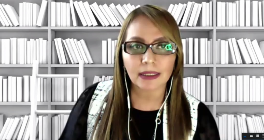 Participación de manera virtual de la Dra. Beatriz Quintero, de México.