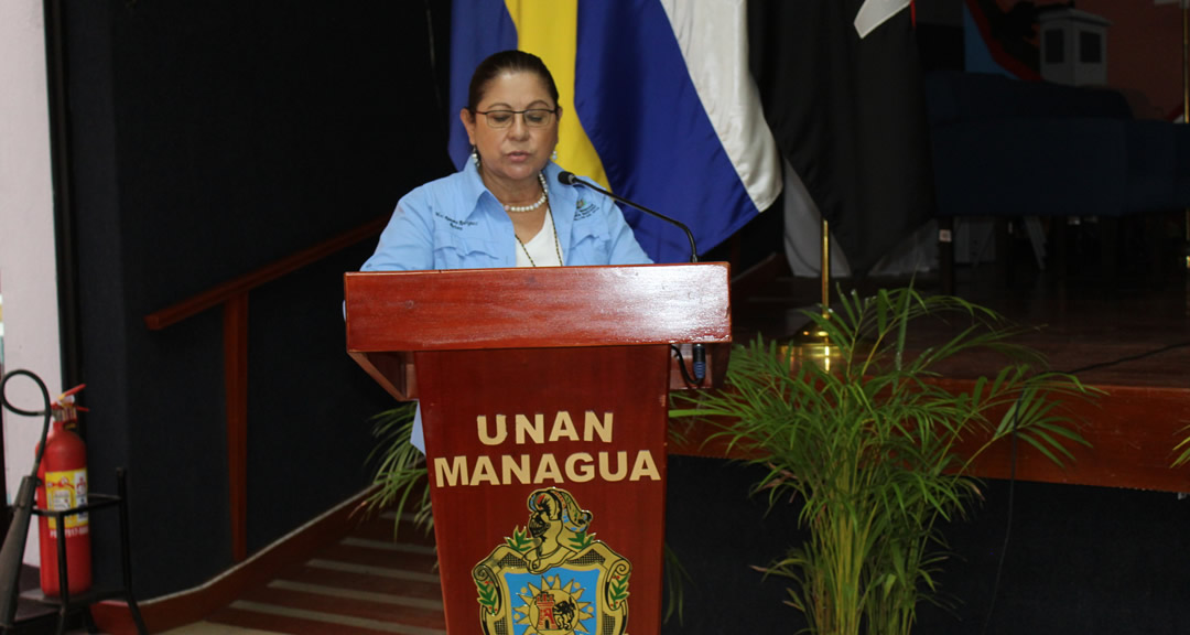 MSc. Ramona Rodríguez Pérez, Rectora de la UNAN-Managua.