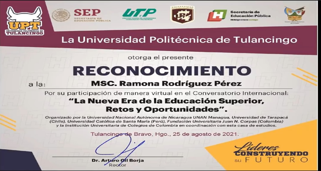 Diploma de Participación a la maestra Ramona Rodríguez Pérez