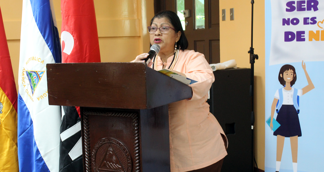 Ministra del MINED maestra Lilliam Herrera Moreno.