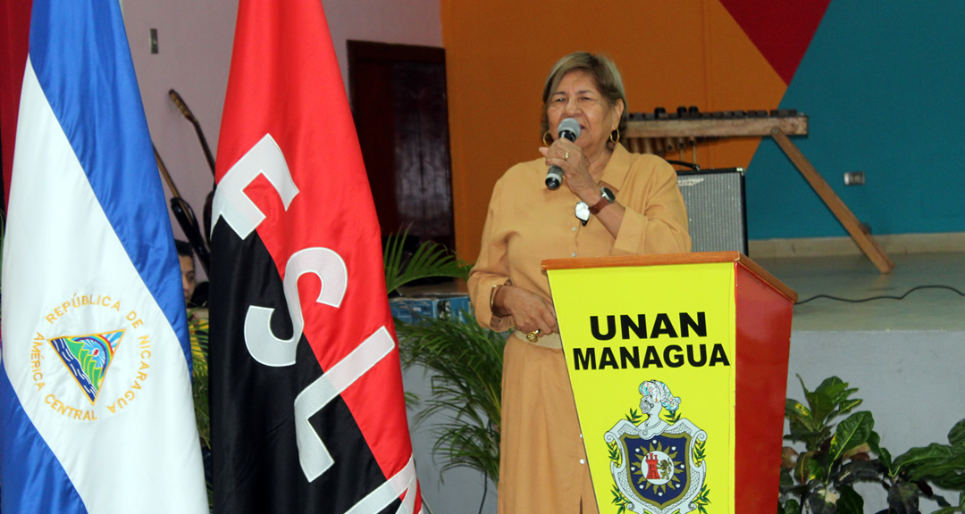 Doctora Jilma Romero Arrechava, directora de Extensión Universitaria de la UNAN-Managua.