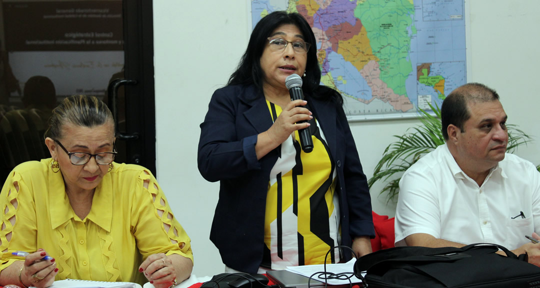 Doctora Sonia Orozco, vicerrectora de Docencia se dirige a los participantes del taller.