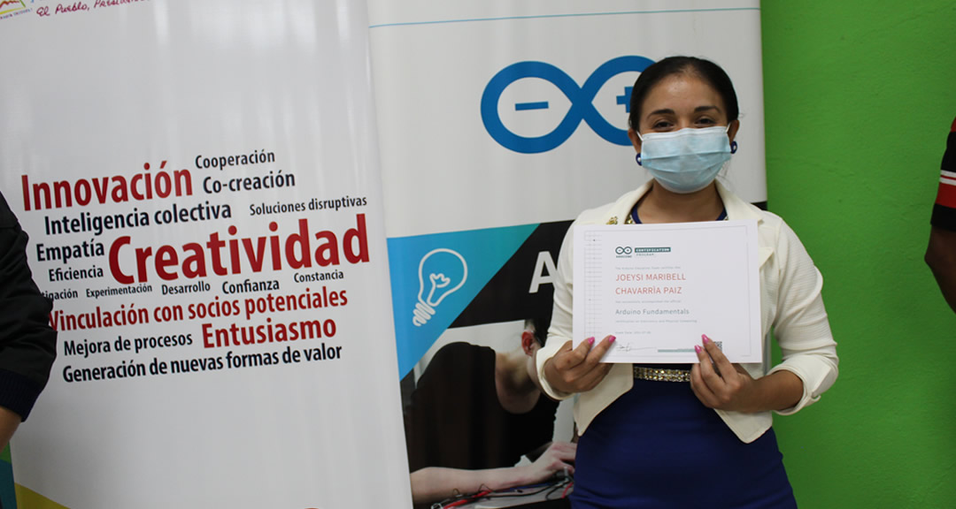 Joeysi Maribell Chavarría Páiz, de la URACCAN, primera mujer con certificación internacional en Arduino Fundamentals con CARCIP