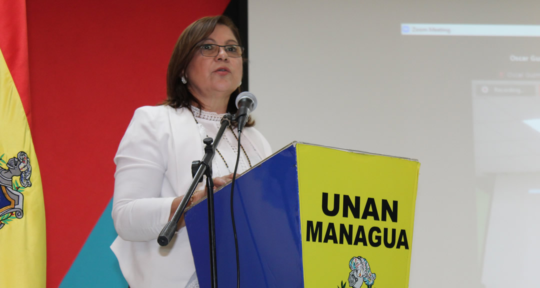 Maestra Ramona Rodríguez Pérez, Rectora de la UNAN-Managua, Presidenta del CNU y del CSUCA.
