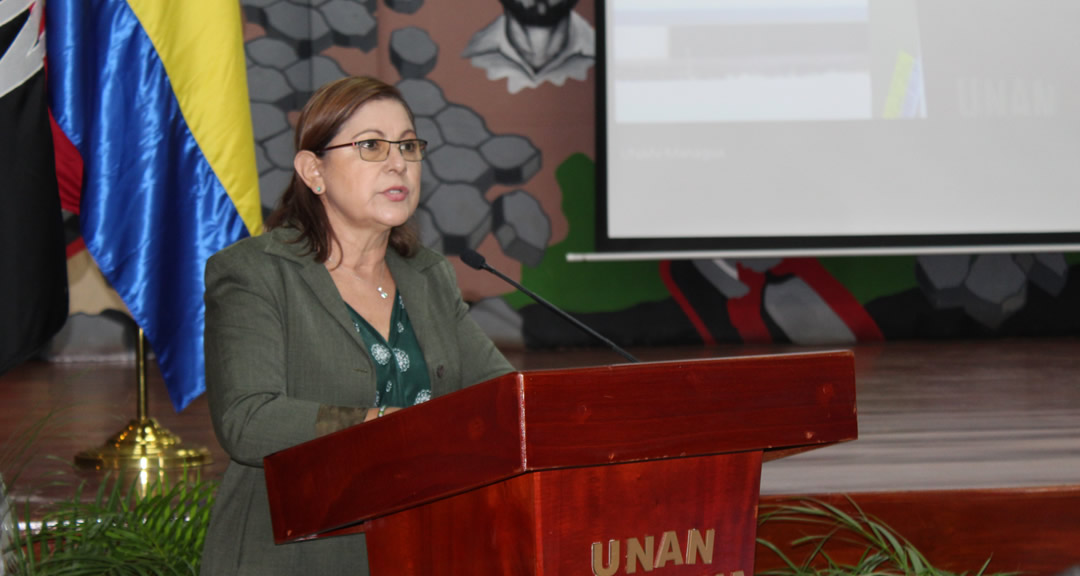 Maestra Ramona Rodríguez Pérez, rectora de la UNAN-Managua y presidenta del Consejo Nacional de Universidades (CNU)