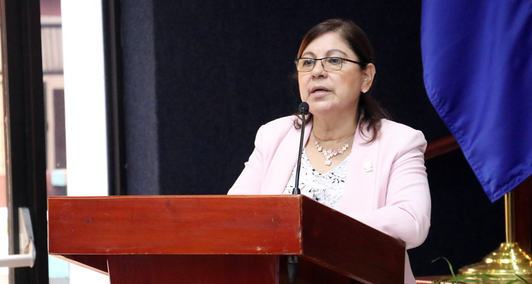 La rectora de la UNAN-Managua y presidenta del Consejo Nacional de Universidades (CNU) máster Ramona Rodríguez Pérez