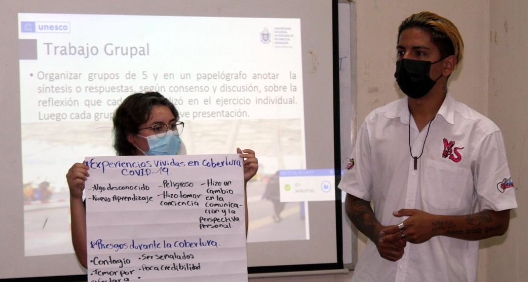 Taller de periodismo científico con énfasis en la cobertura de la COVID-19 en la FAREM-Matagalpa de la UNAN-Managua