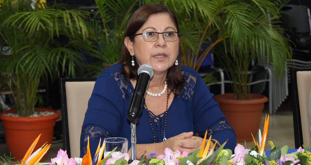 La maestra Ramona Rodríguez Pérez, Presidenta del CNU y Rectora de la UNAN-Managua