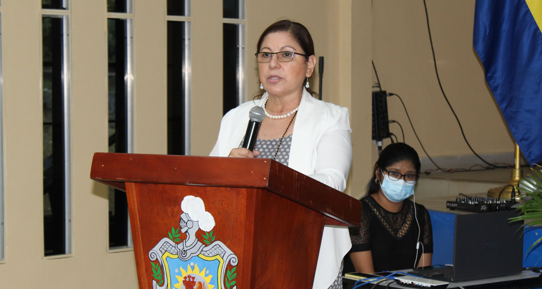 Maestra Ramona Rodríguez, Rectora de la UNAN-Managua y Presidenta del Consejo Nacional de Universidades (CNU)