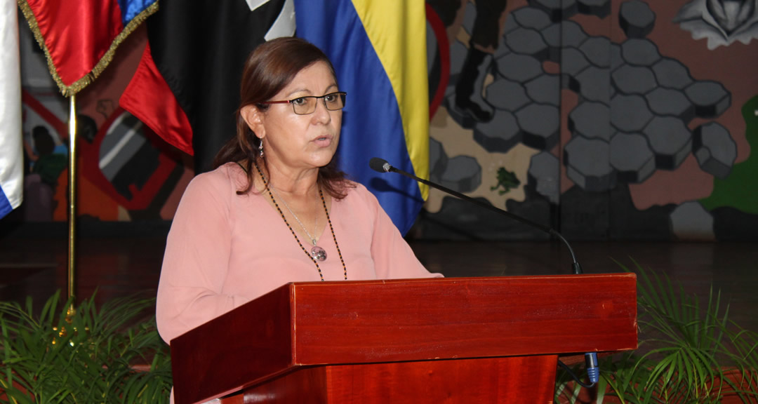 Maestra Ramona Rodríguez Pérez, Rectora de la UNAN-Managua, Presidenta del CNU y del CSUCA