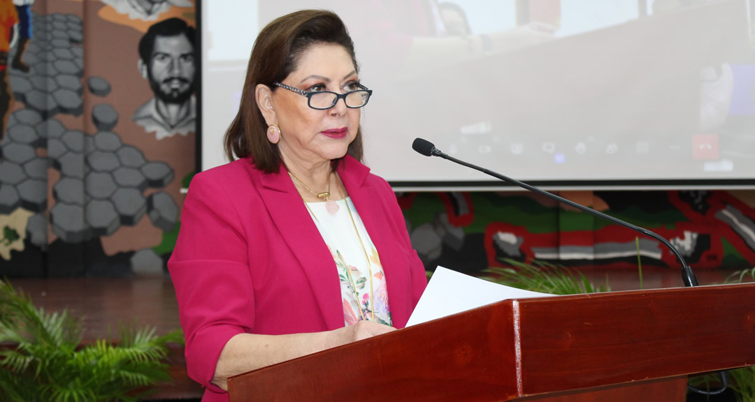 Doctora Alba Luz Ramos Vanegas, magistrada presidenta de la Corte Suprema de Justicia, durante su disertación