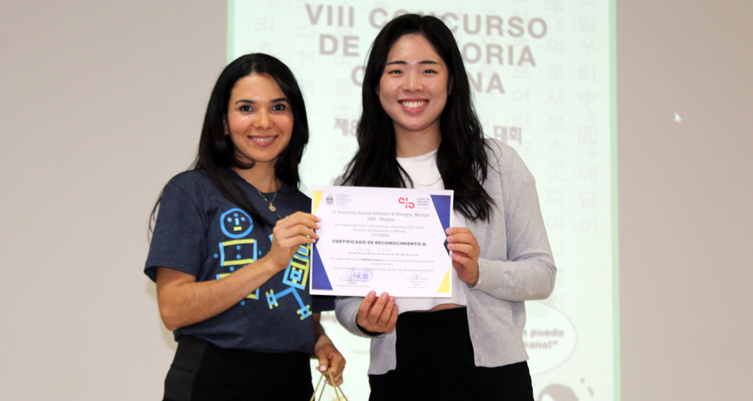 La ganadora del primer lugar fue la joven Diriega Orozco, del segundo nivel de Coreano