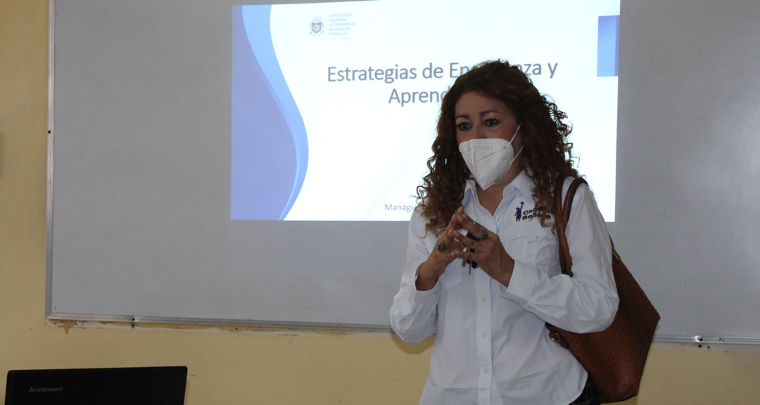 La compañera Johana Chévez Alarcón, representante del Proyecto Empuje Children Believe Nicaragua