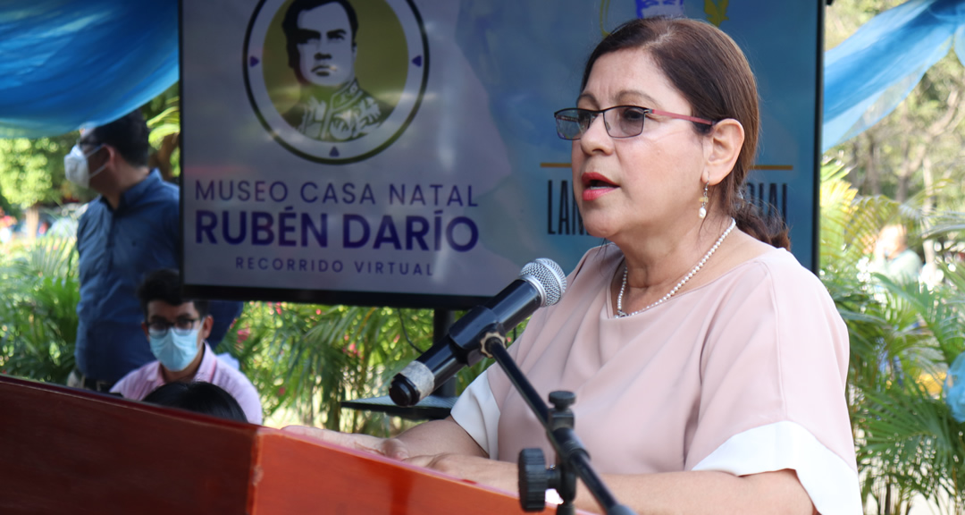 MSc. Ramona Rodríguez, Rectora de la UNAN-Managua, destaca aporte de Darío a la patria