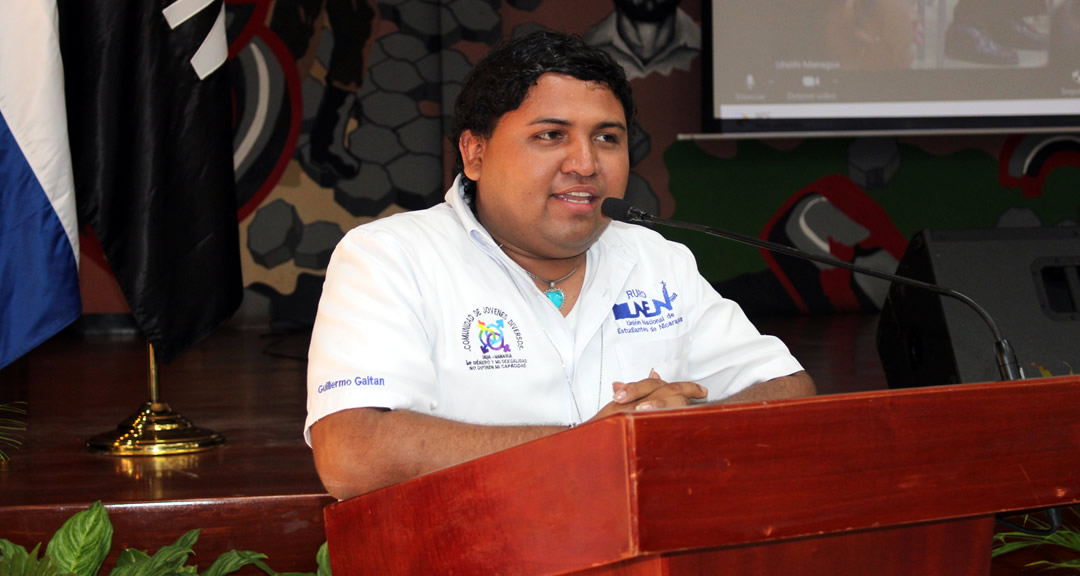 Bachiller Guillermo Gaitán, representante de la Comunidad de Jóvenes Diversos de la UNAN-Managua