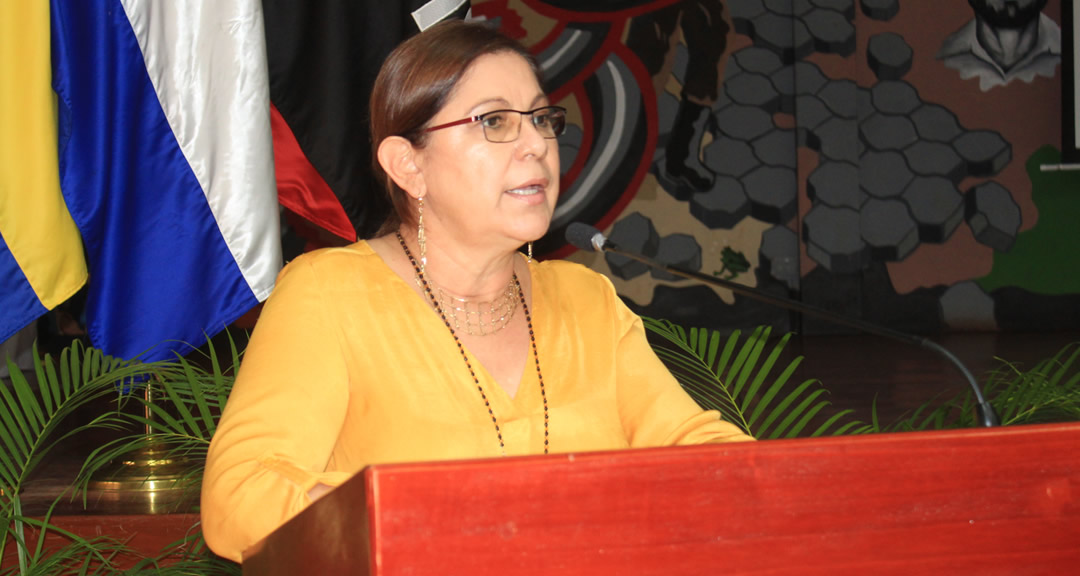 Maestra Ramona Rodríguez Pérez, Rectora de la UNAN-Managua y Presidenta del CNU