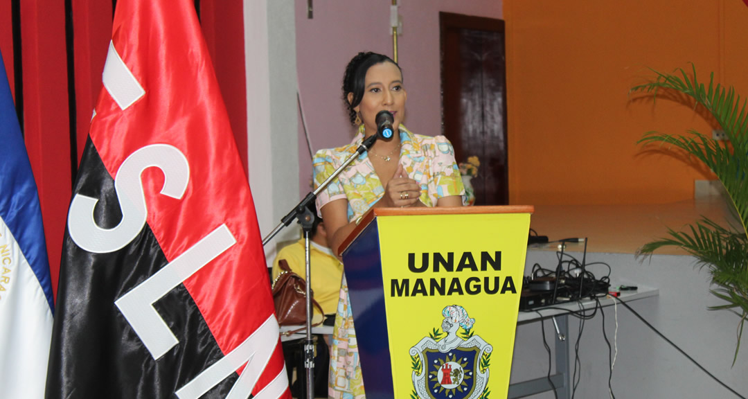Mtra. María José Aburto Galeano, directora de Comunicación Institucional de la UNAN-Managua