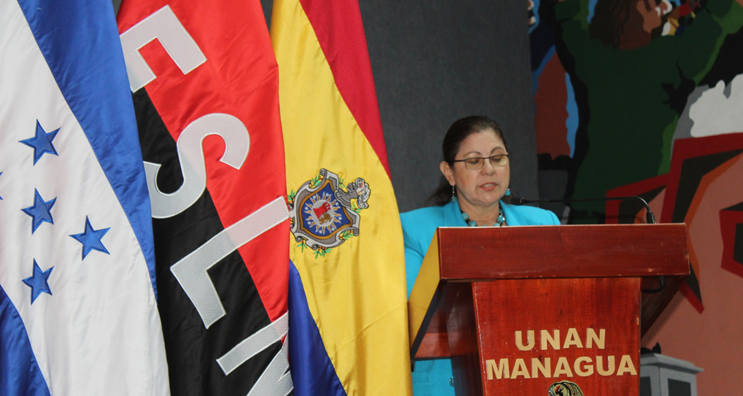 Maestra Ramona Rodríguez Pérez, rectora de la UNAN-Managua