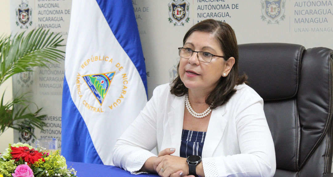 Maestra Ramona Rodríguez Pérez, Rectora de la UNAN-Managua y Presidenta del CNU.