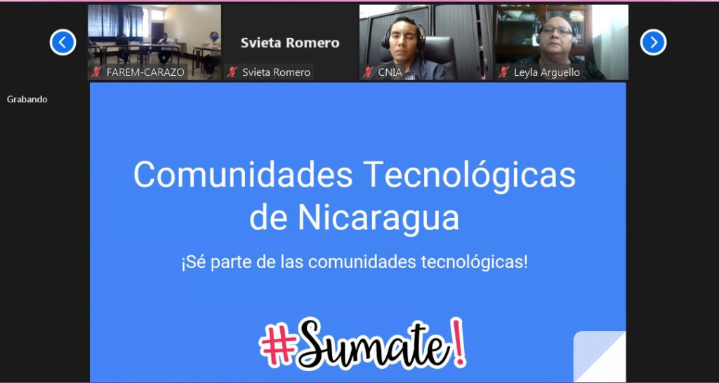 Dirección de Innovación promueve la integración a Comunidades Tecnológicas de Nicaragua