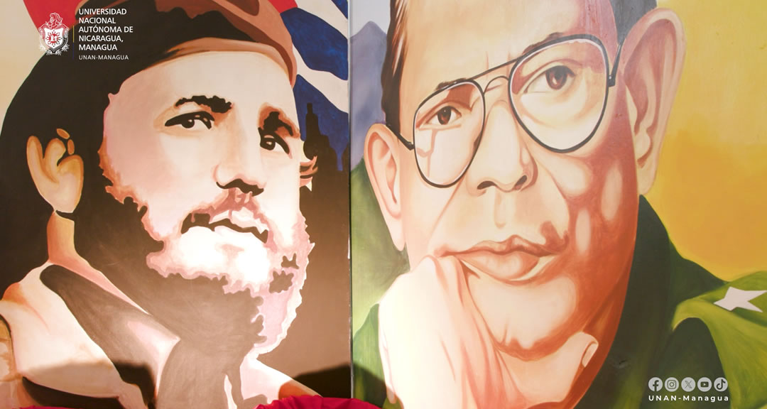 Comandantes Fidel Castro y Tomás Borge son recordados por la comunidad universitaria