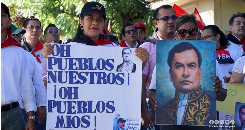 Militancia Sandinista de la UNAN-Managua celebra a nuestro Poeta Universal