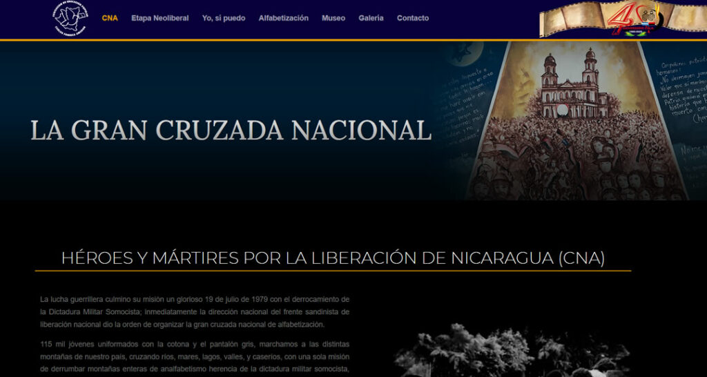 Crean sitio web para la difusión de la memoria histórica y los programas de la Cruzada Nacional de Alfabetización